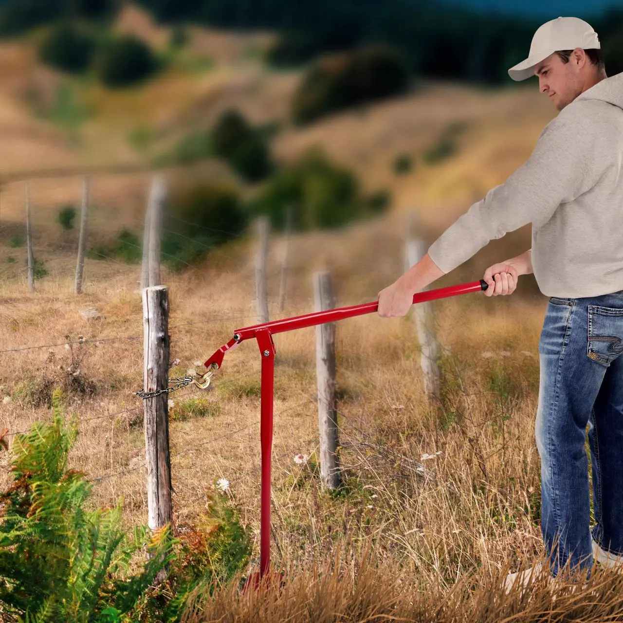 Alt view image 4 of 7 - BISupply T Post Puller Fence Post Puller - Fence Post Puller 36in T Post Remover