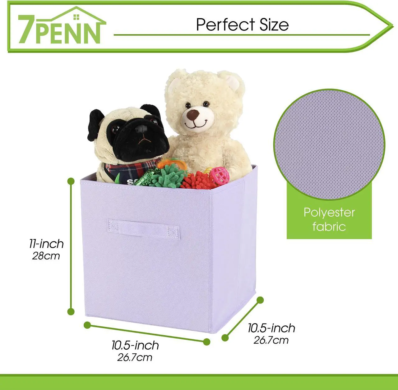 Alt view image 2 of 7 - 7Penn 6pk Pastel 10in Square Collapsible Fabric Storage Cubes Organizer Bins