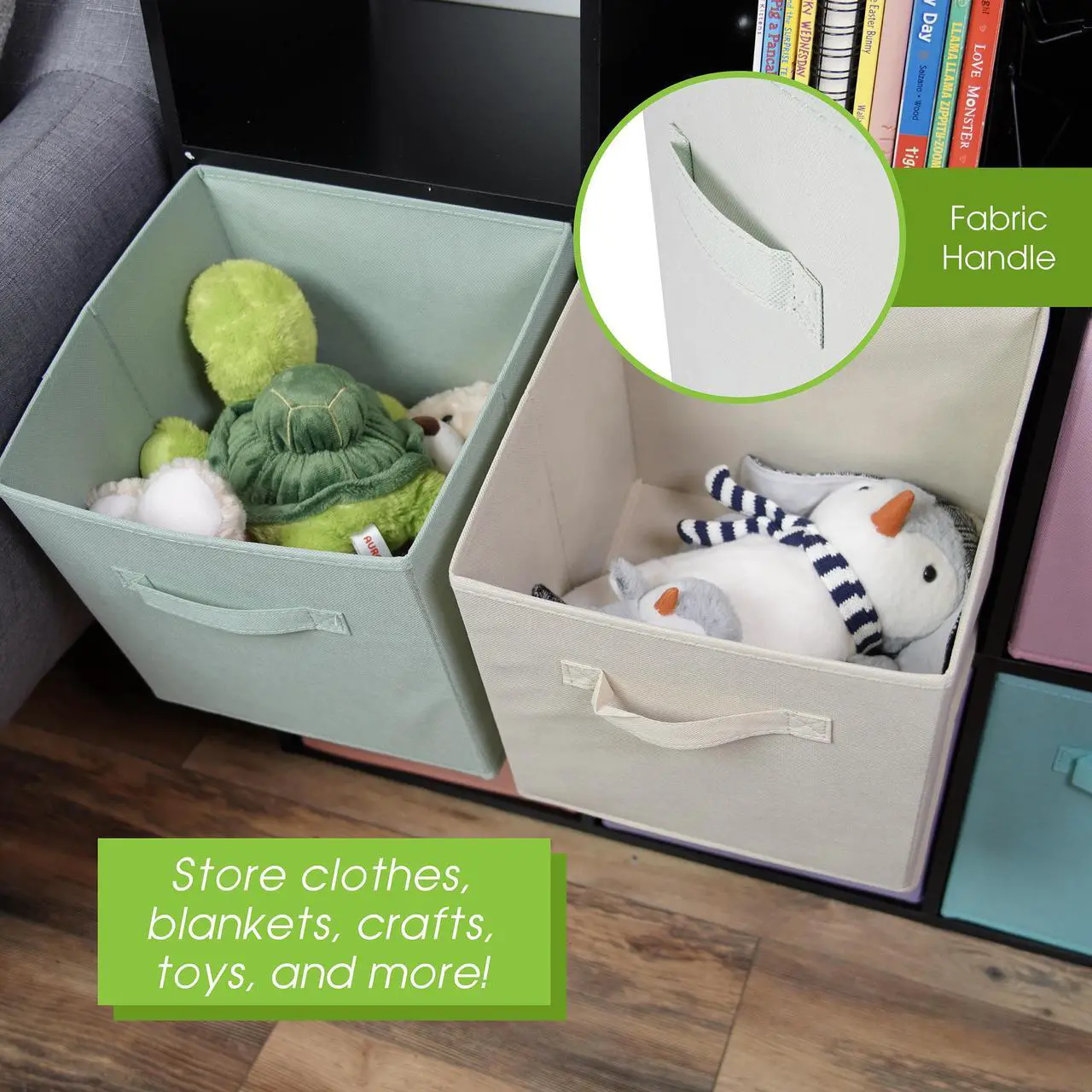 Alt view image 4 of 7 - 7Penn 6pk Pastel 10in Square Collapsible Fabric Storage Cubes Organizer Bins