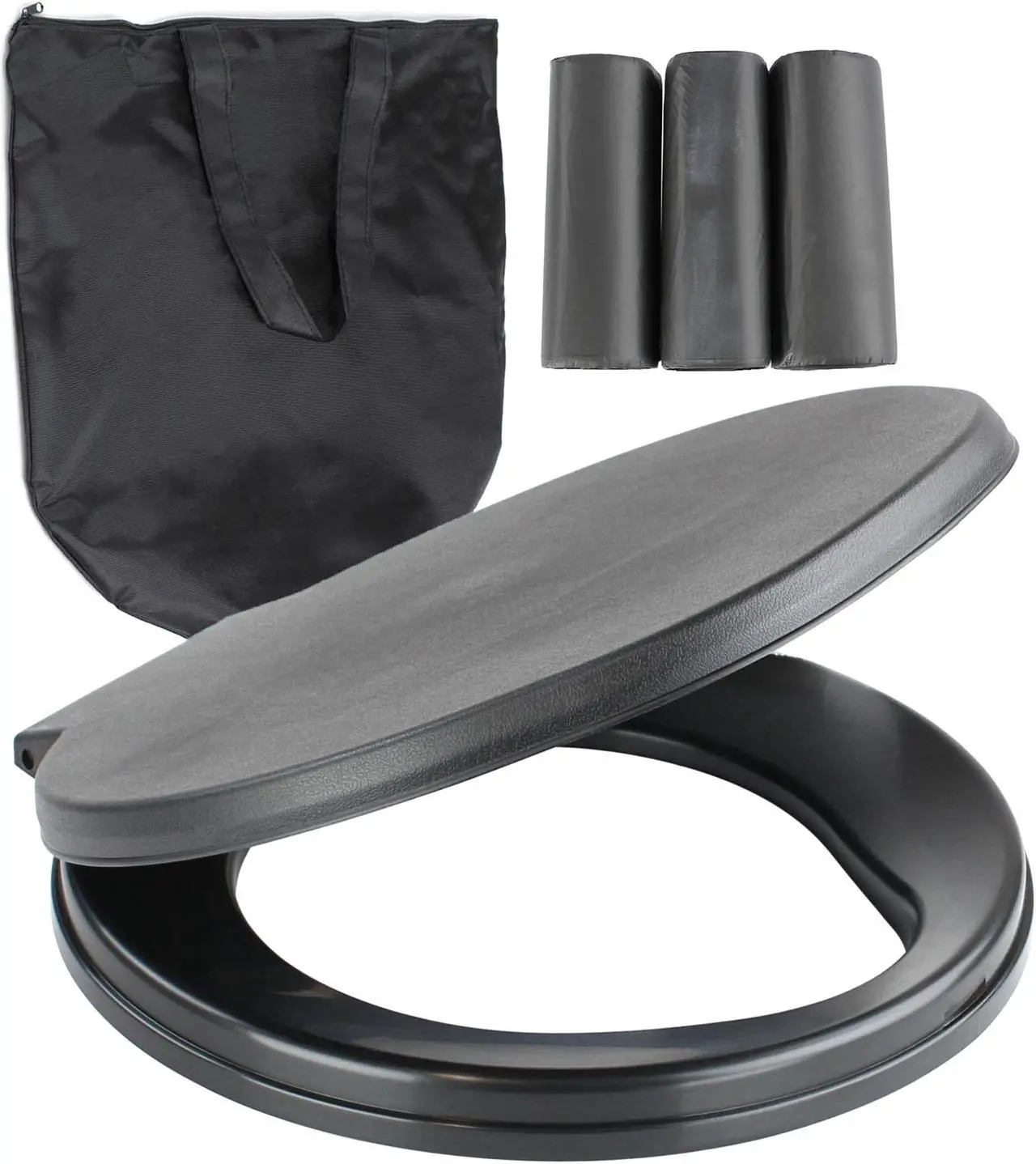 Main image of BISupply Portable Toilet for Camping - 5 Gallon Bucket Toilet Seat Lid with Bags