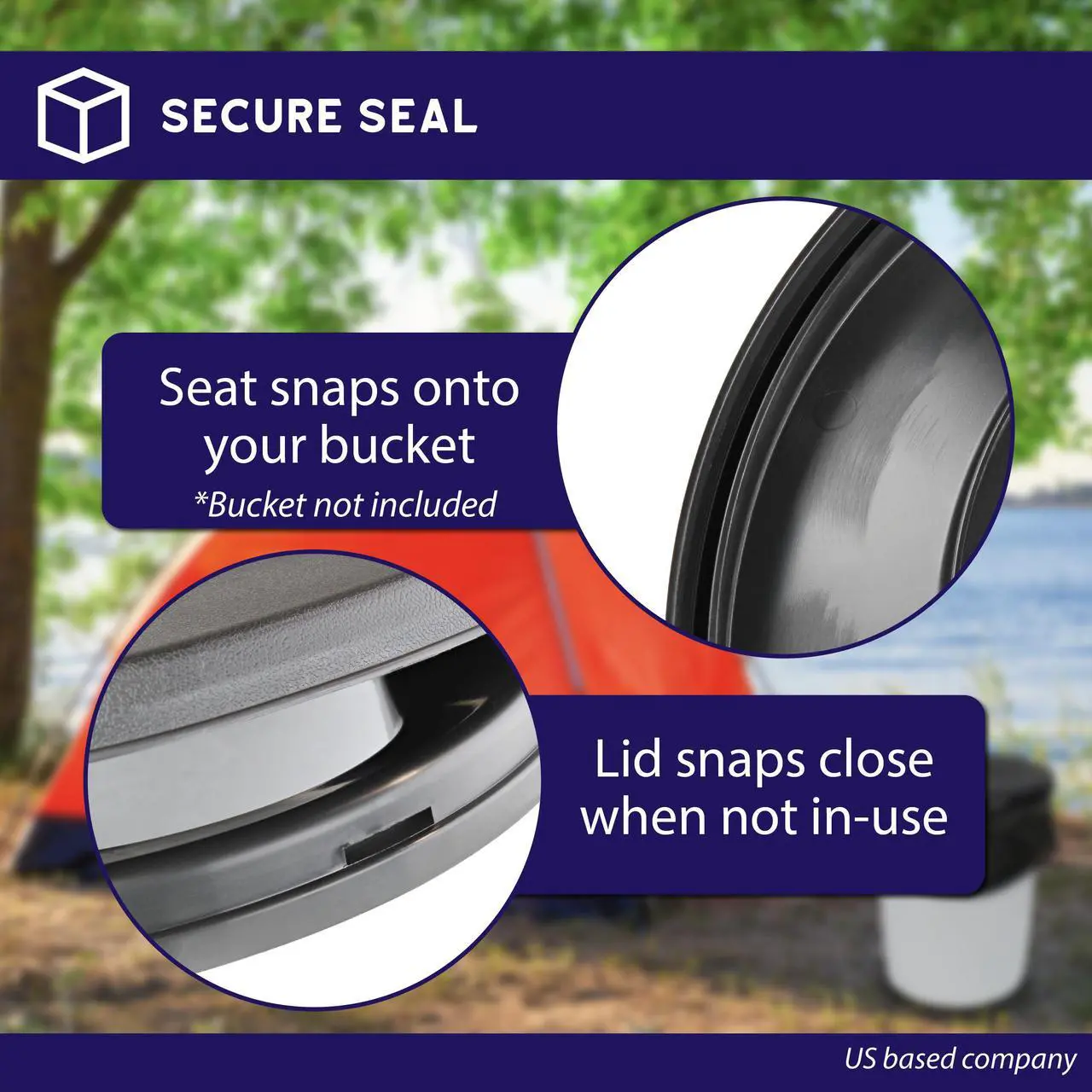 Alt view image 4 of 7 - BISupply Portable Toilet for Camping - 5 Gallon Bucket Toilet Seat Lid with Bags