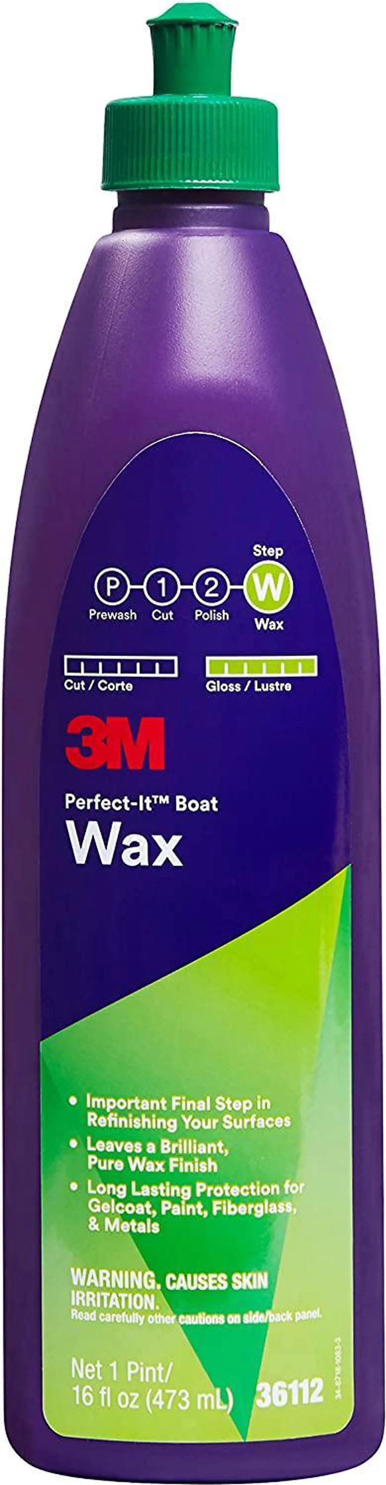 Alt view image 2 of 5 - 3M Perfect-It Boat Wax, 36112 1 Pint Protects against Weather, For Boats and RVs