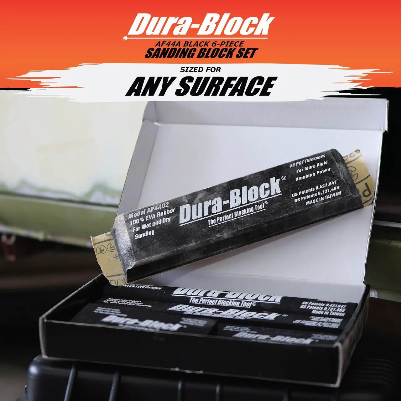 Alt view image 8 of 10 - Durablock Set 6pc - Flexible EVA Foam Wet or Dry Autobody Sanding Blocks Kit for Automotive Bodywork