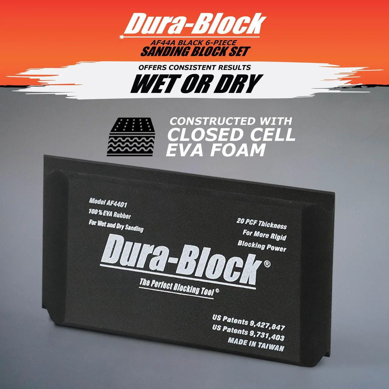 Alt view image 6 of 10 - Durablock Set 6pc - Flexible EVA Foam Wet or Dry Autobody Sanding Blocks Kit for Automotive Bodywork