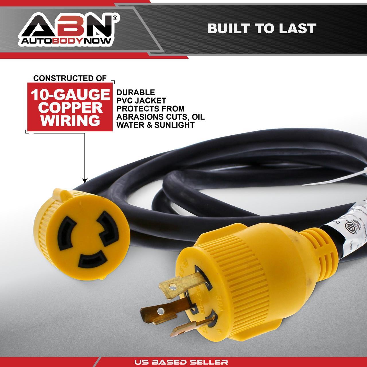 Alt view image 7 of 10 - ABN | 30 AMP Generator Cord  10 Foot STW Extension Cord 3 Prong Locking Plug