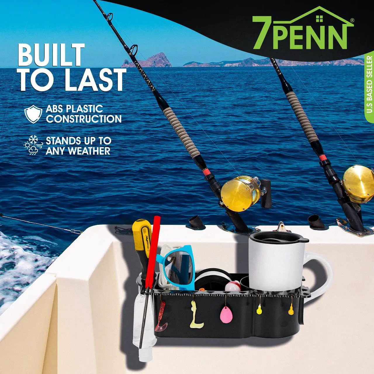 Alt view image 2 of 7 - 7Penn Boat Storage Organizer - 2 Pack Draining Marine Cup Holder for Accessories