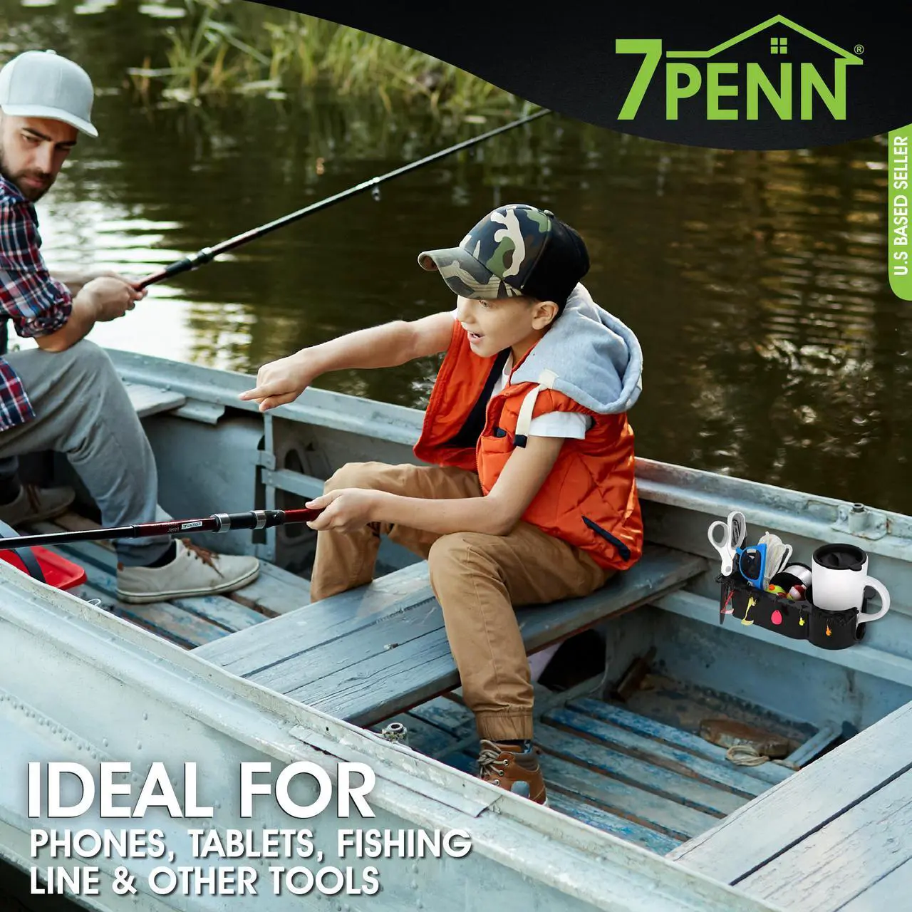Alt view image 6 of 7 - 7Penn Boat Storage Organizer - 2 Pack Draining Marine Cup Holder for Accessories