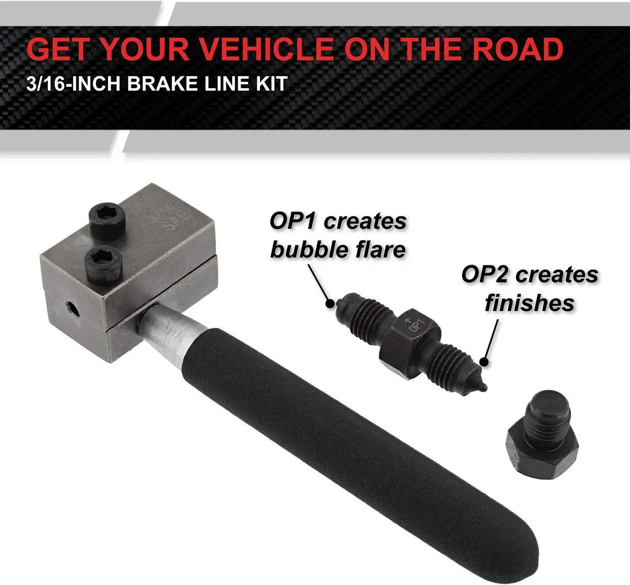 Alt view image 5 of 7 - ABN Handheld Double Flaring Tool 3/16in Brake Line Flaring Tool Kit with Handle