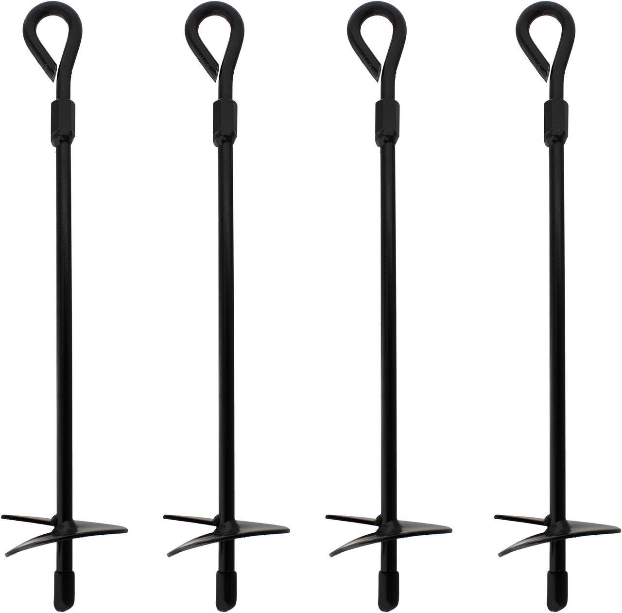 Main image of BISupply Ground Anchors, 15in - 4pk Black Shed Anchor Kit Ground Stakes