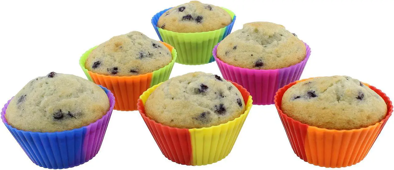 Alt view image 3 of 6 - 7Penn Silicone Cupcake Baking Cups Reusable Muffin Liners Small 12pc Multicolor