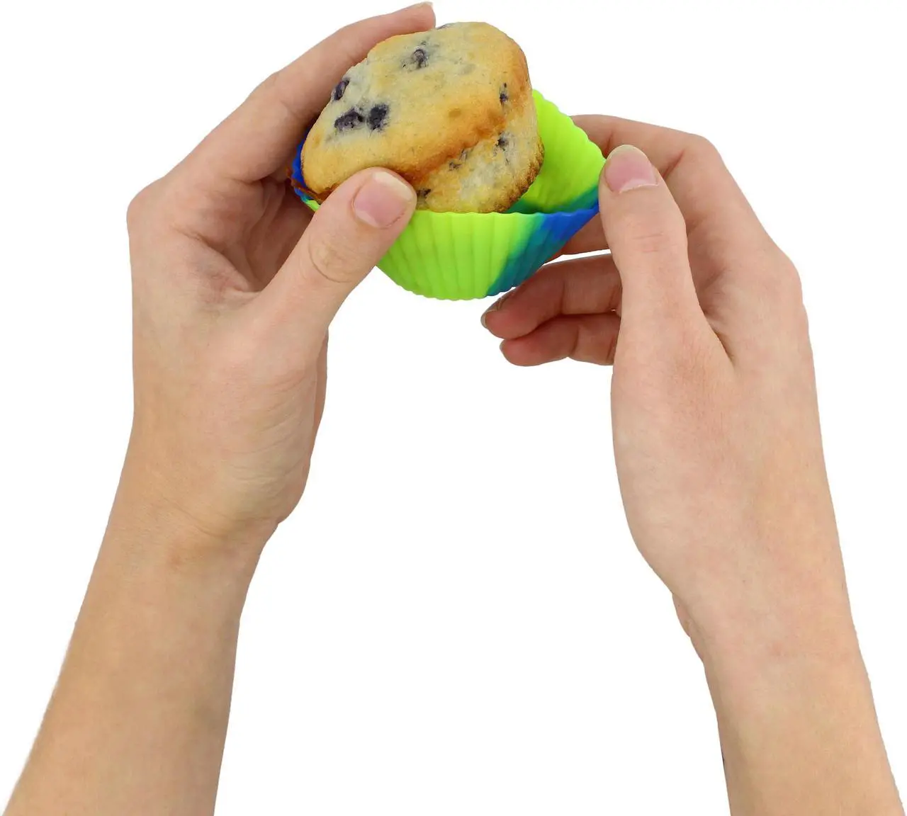 Alt view image 6 of 6 - 7Penn Silicone Cupcake Baking Cups Reusable Muffin Liners Small 12pc Multicolor