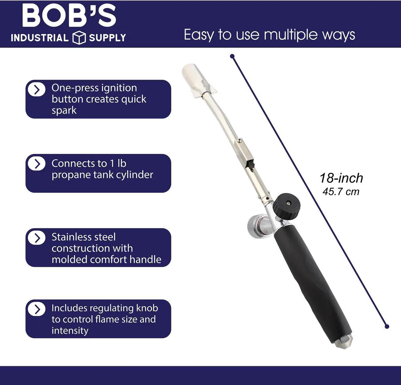 Alt view image 4 of 7 - BISupply Grill Torch Charcoal Starter Torch - 18in Propane Grill Electric Torch