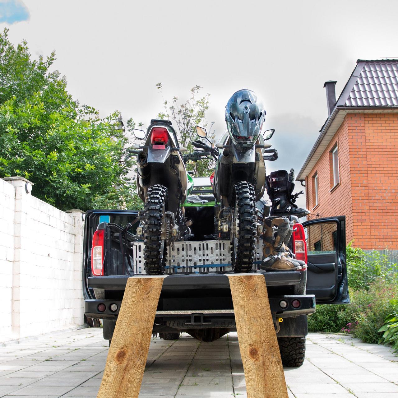 Alt view image 7 of 7 - BISupply Truck Ramp End Kit - 12in Motorcycle Loading Ramp Brackets and Feet
