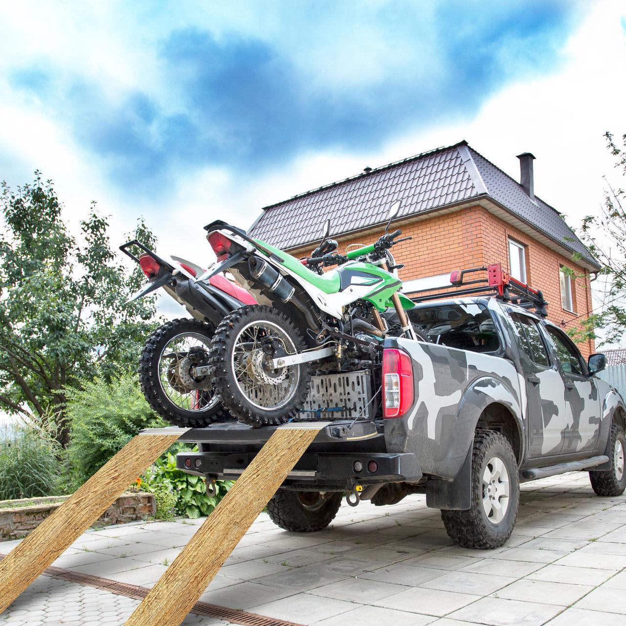 Alt view image 5 of 7 - BISupply Truck Ramp End Kit - 12in Motorcycle Loading Ramp Brackets and Feet