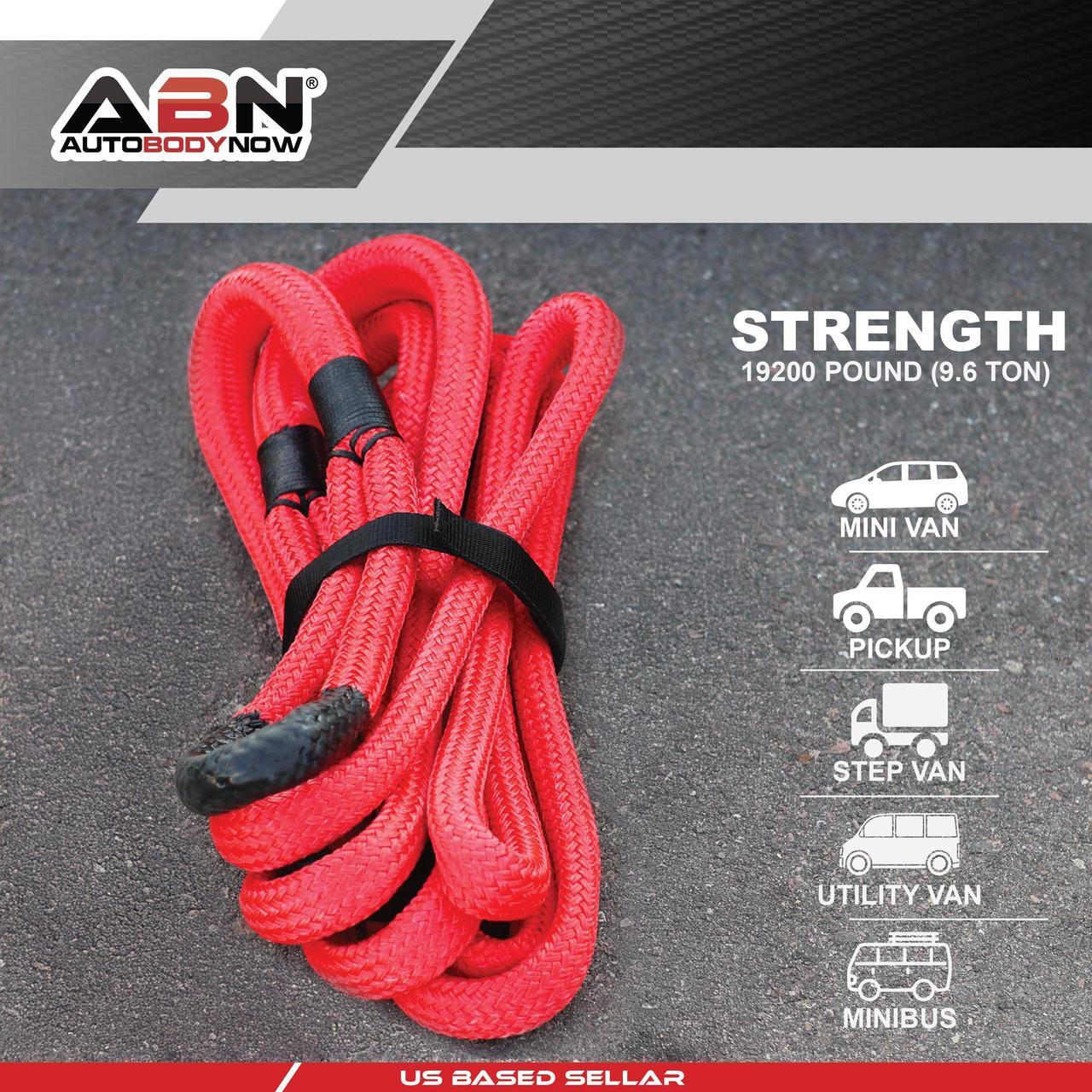 Alt view image 4 of 7 - ABN Kinetic Rope Recovery Kit - 20ft Recovery Tow Rope And 6in Soft Shackles