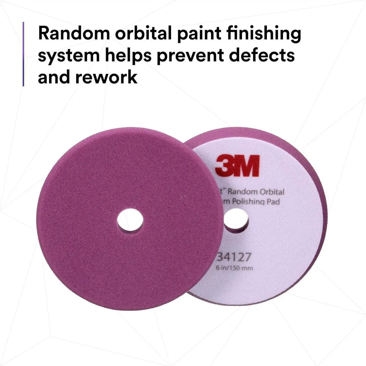 Alt view image 4 of 7 - 3M Perfect-It Random Orbital Foam Polishing Pad, 6"/150 mm, Purple, 34127