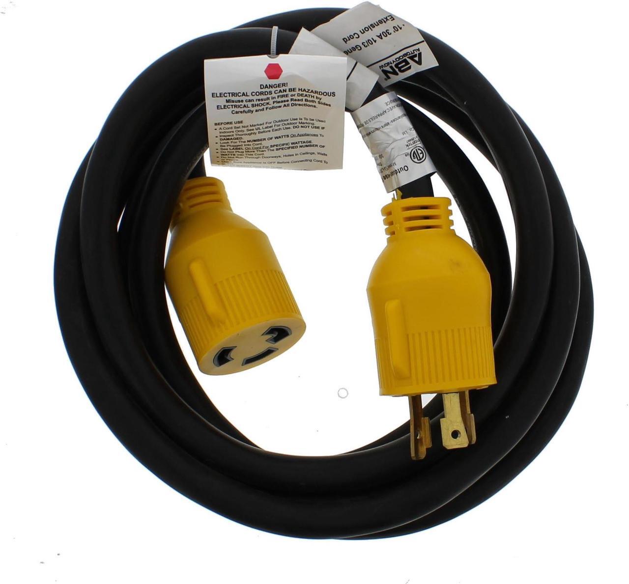 Alt view image 4 of 10 - ABN | 30 AMP Generator Cord  10 Foot STW Extension Cord 3 Prong Locking Plug