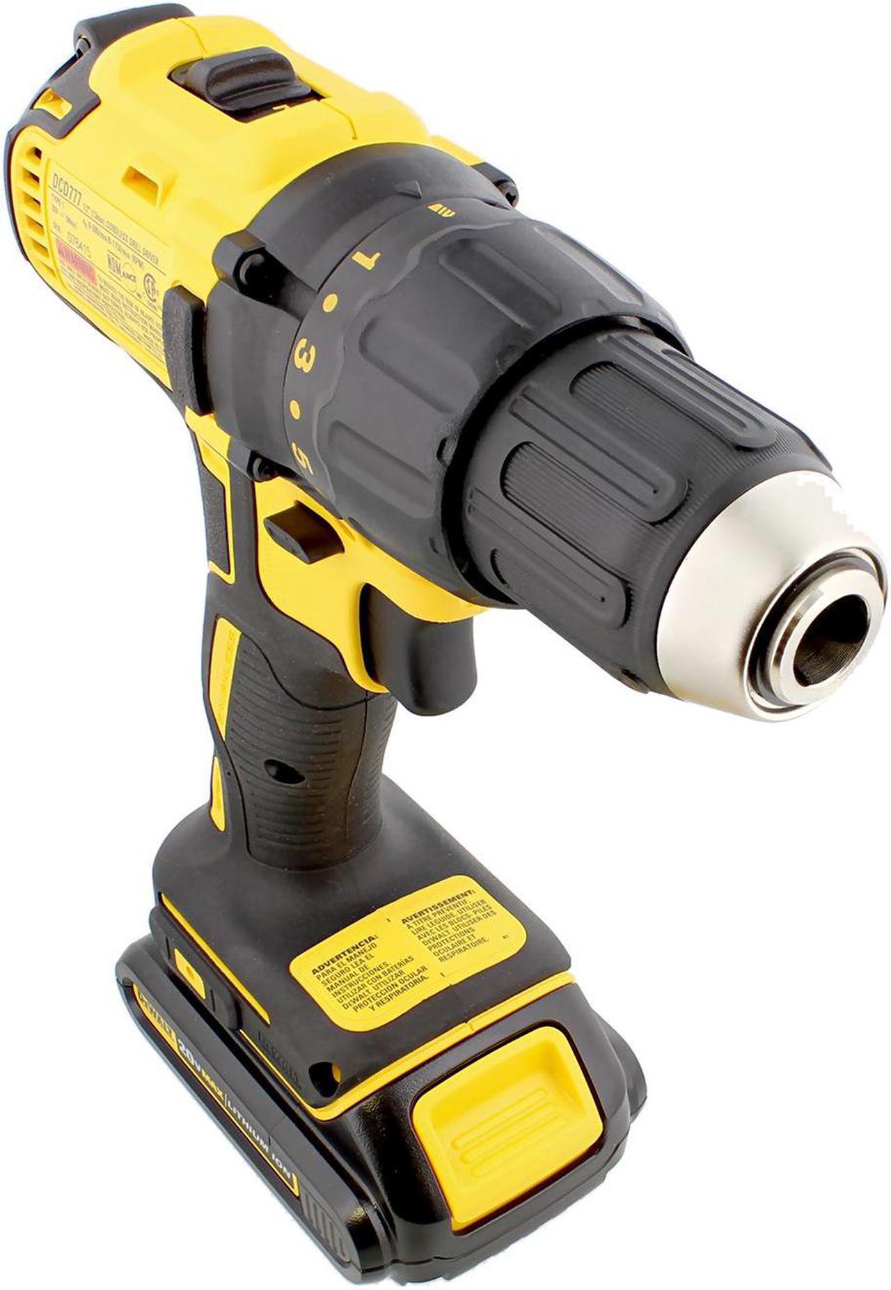 Alt view image 3 of 20 - Black & Decker/Dewalt DCD777C2 Max 20-Volt Compact Drill Driver Kit, Brushless Motor, 2 Lithium-Ion Batteries