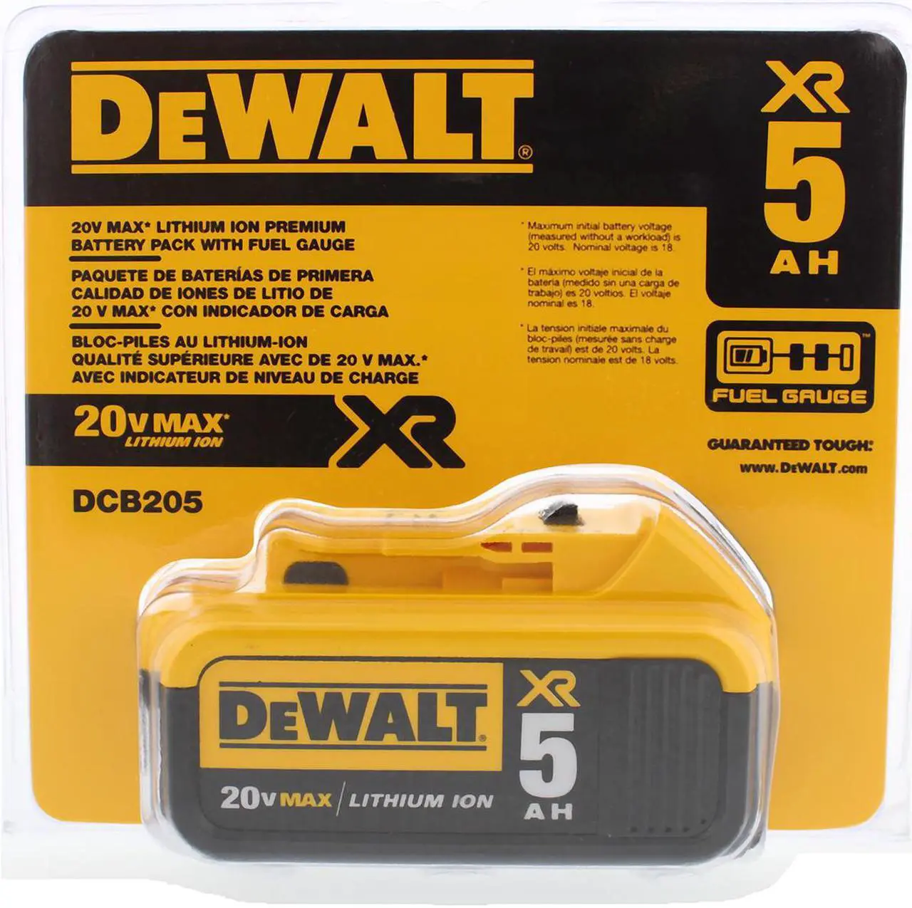 Alt view image 4 of 16 - DeWALT DCB205 20V MAX XR 5.0Ah Lithium Ion Battery-Pack