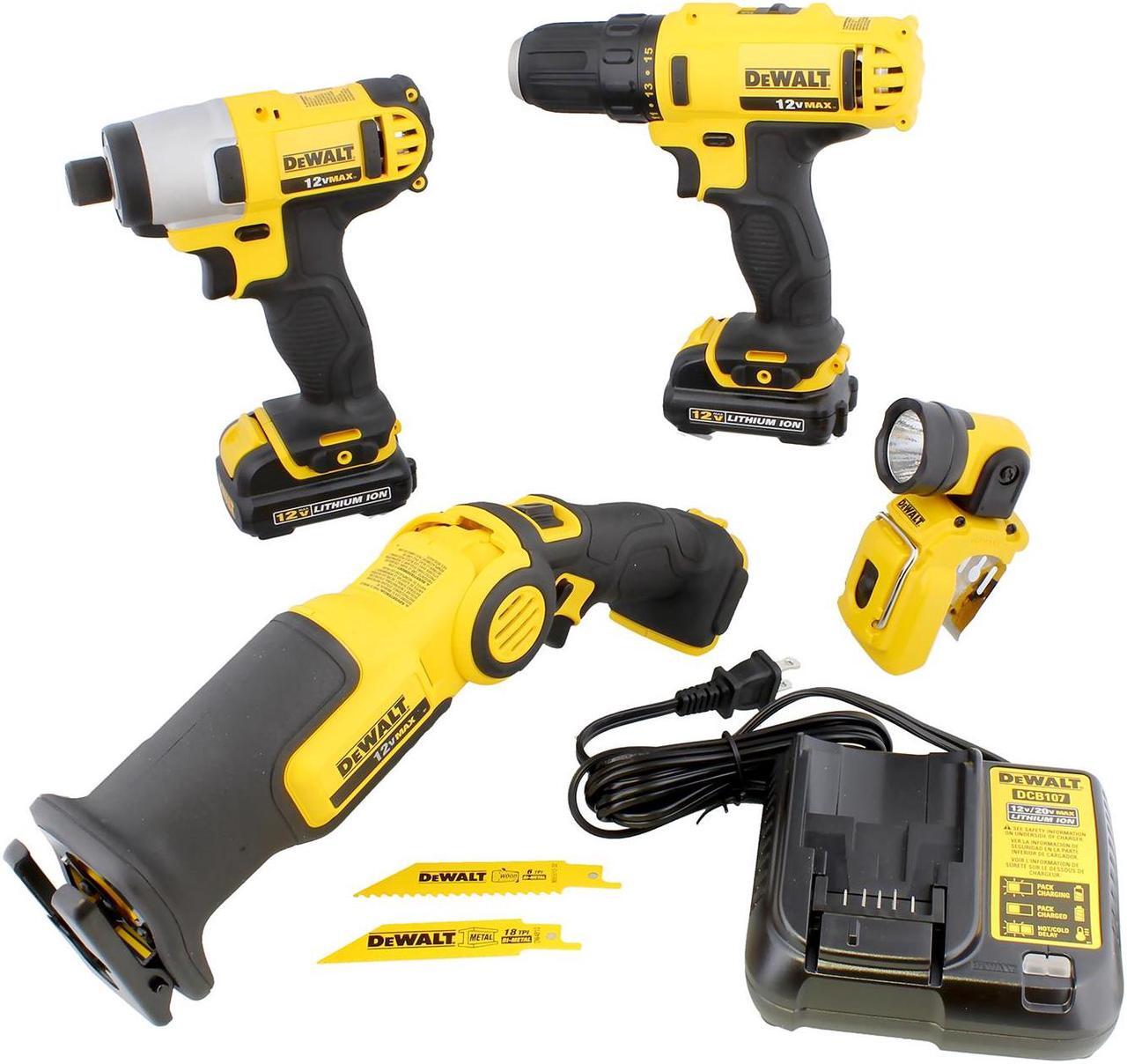Alt view image 12 of 17 - DEWALT DCK413S2 12V MAX Li-Ion 4-Tool Combo Kit