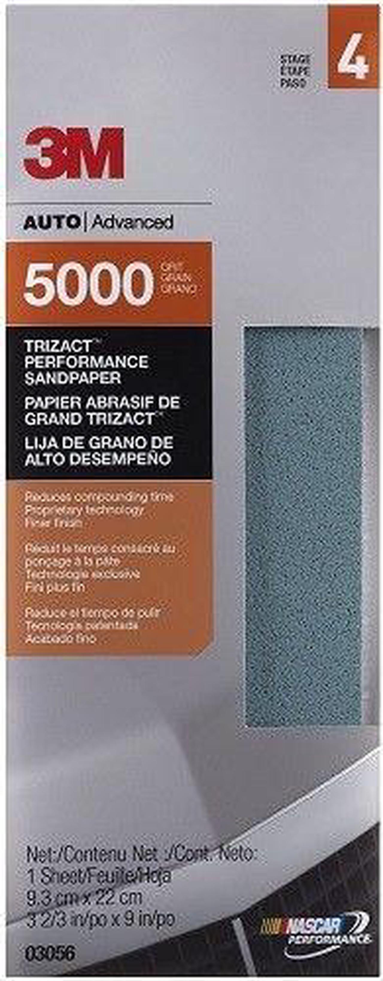 3M 03056 Trizact 3-2/3" x 9" 5000 Grit Performance Sandpaper