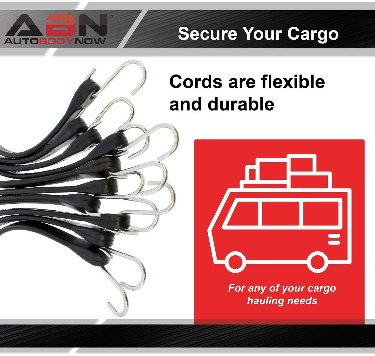 Alt view image 4 of 7 - ABN EPDM Assorted Bungee Cords with Hooks, 9pk  Heavy Duty Rubber Bungee Cord Set, Tarp Straps, Bungee Tie Downs