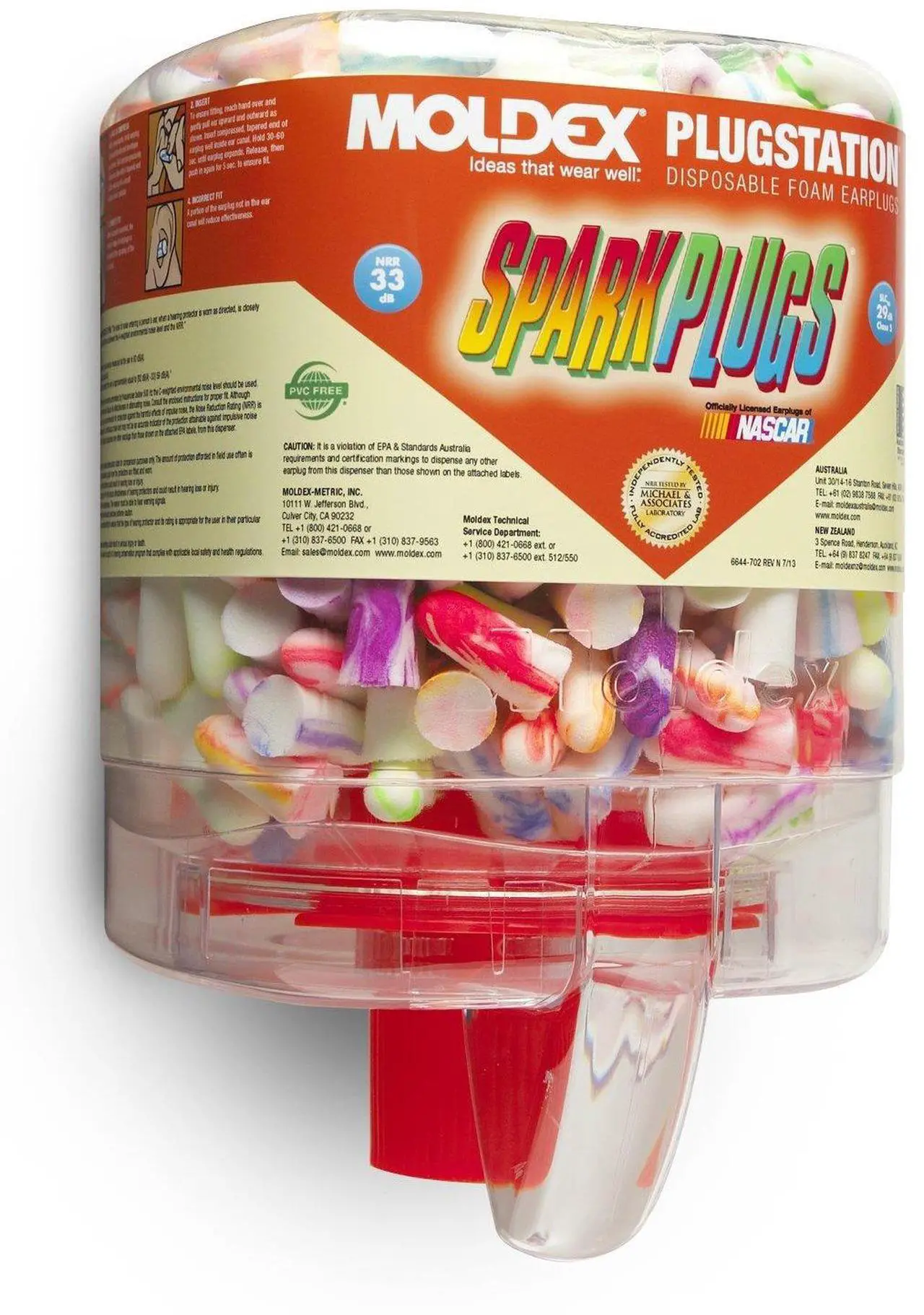 Main image of Moldex SparkPlugs PlugStation Dispenser Cordless 33NRR Asst. Colors 250 Pairs