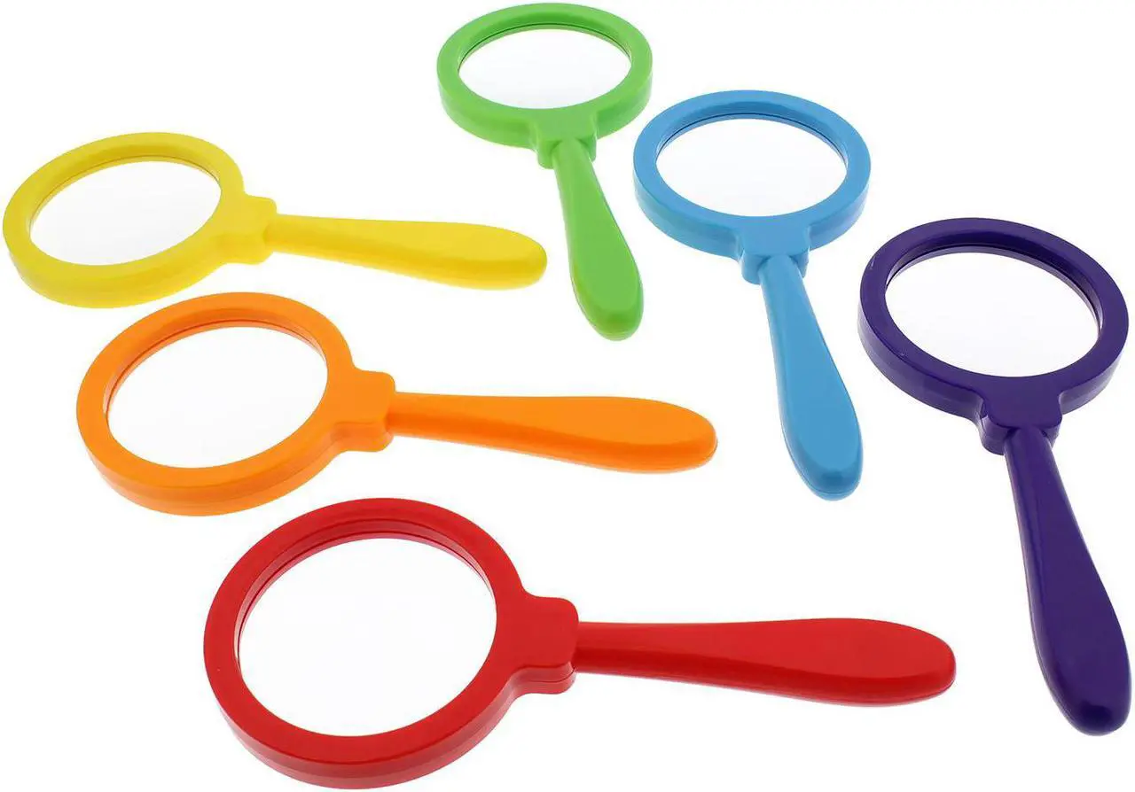 Main image of Kids Magnifying Glass Set – 6 Pack Large Plastic Magnifying Glasses