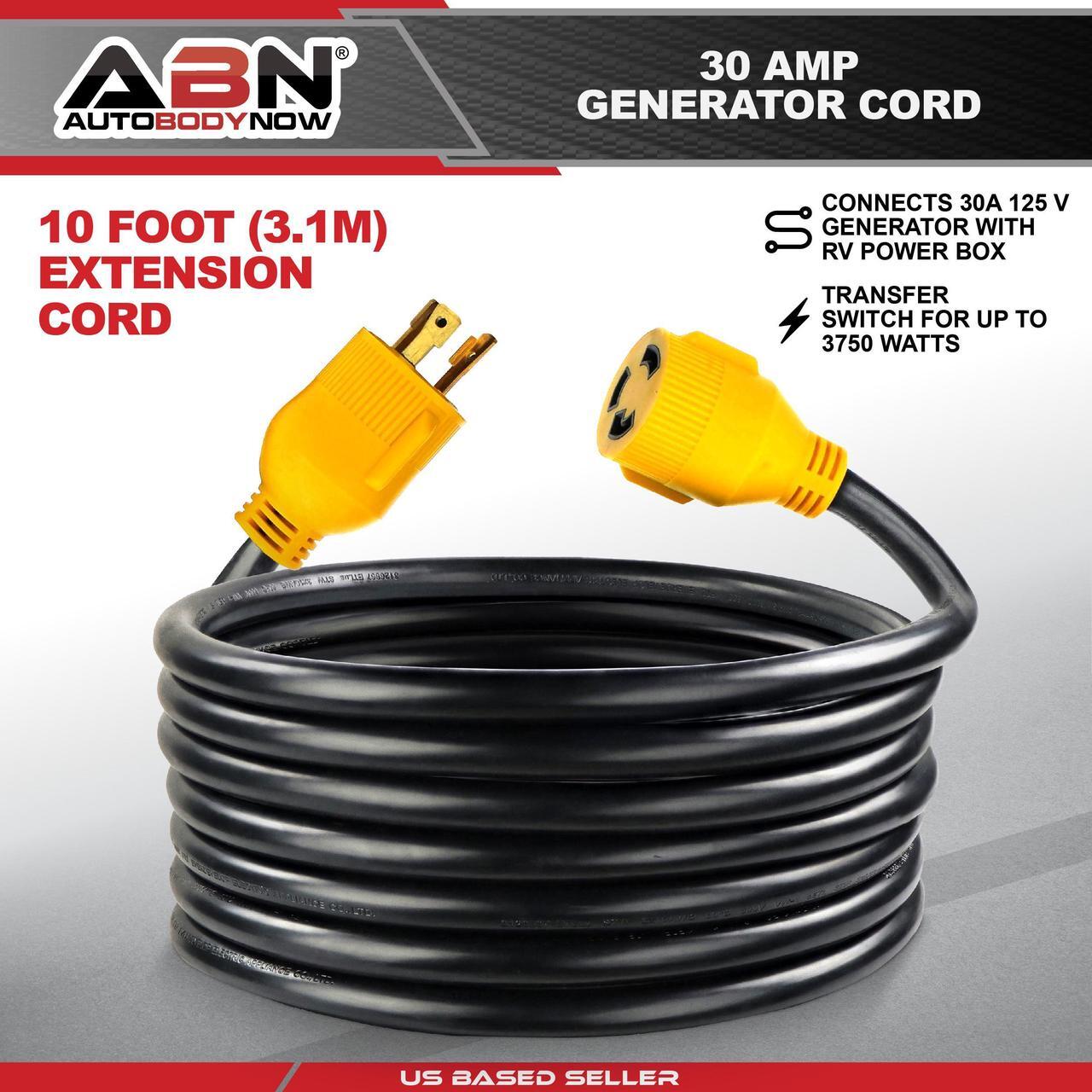 Alt view image 6 of 10 - ABN | 30 AMP Generator Cord  10 Foot STW Extension Cord 3 Prong Locking Plug