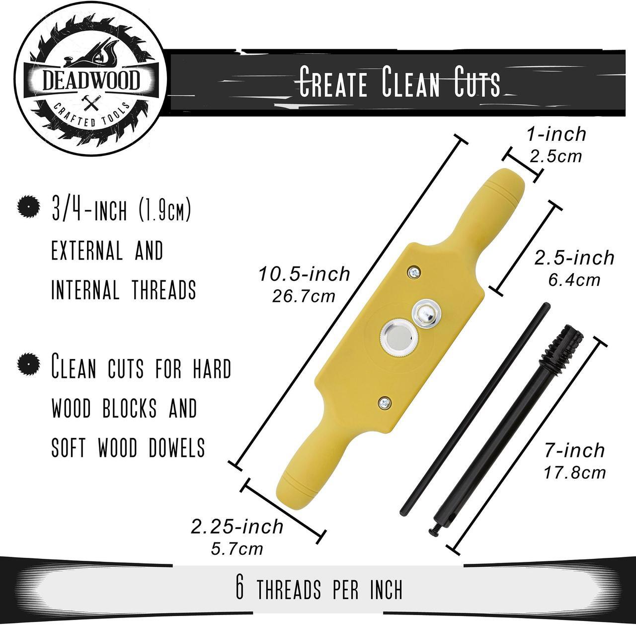 Alt view image 2 of 7 - DCT Plastic Jig Dowel Thread Tap Kit - 3/4in x 6TPI Threading Box and Steel Tap