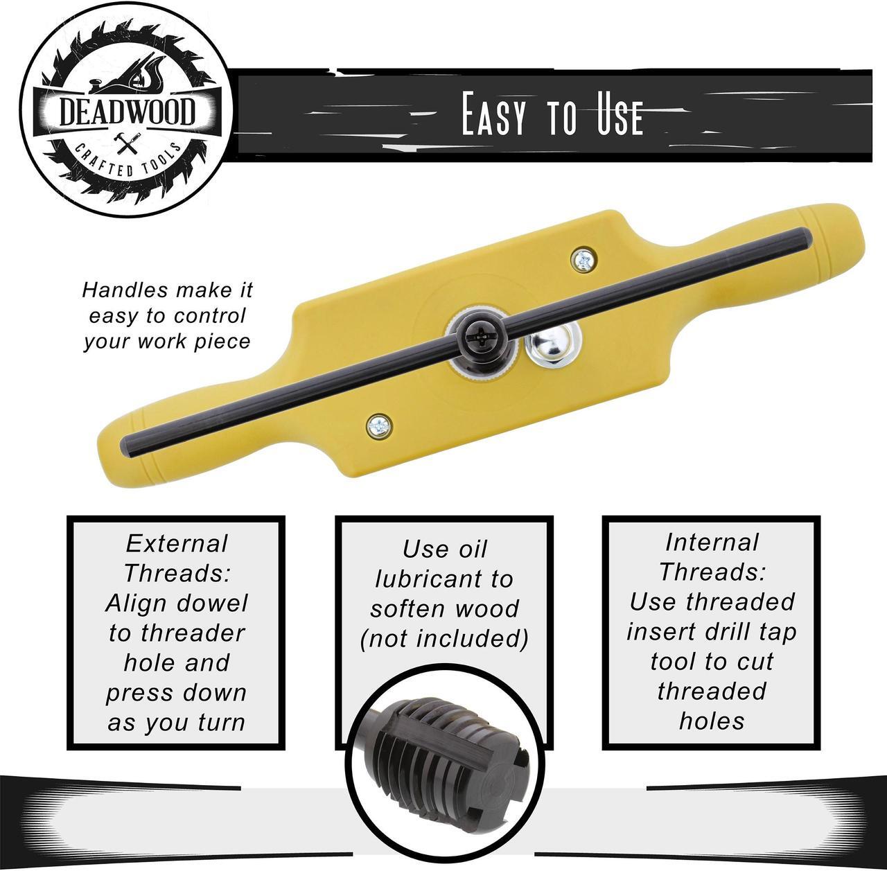 Alt view image 3 of 7 - DCT Plastic Jig Dowel Thread Tap Kit - 3/4in x 6TPI Threading Box and Steel Tap
