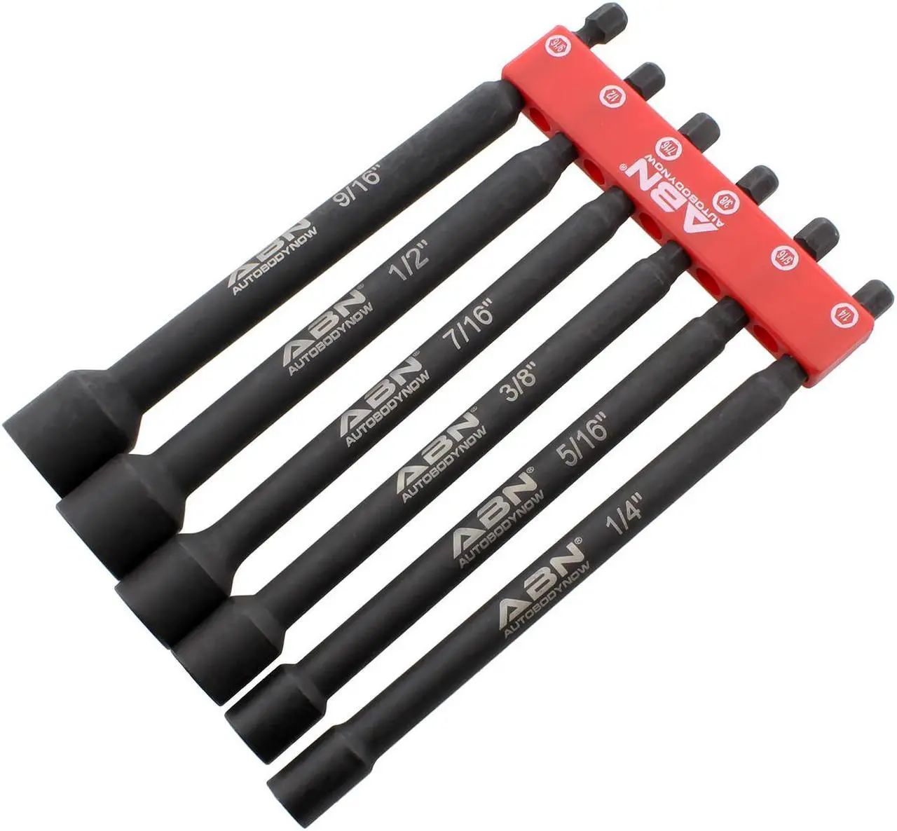 Alt view image 3 of 7 - ABN Impact Nut Driver Set - 6pc SAE Extended Driver Bits Magnetic Tip Sockets