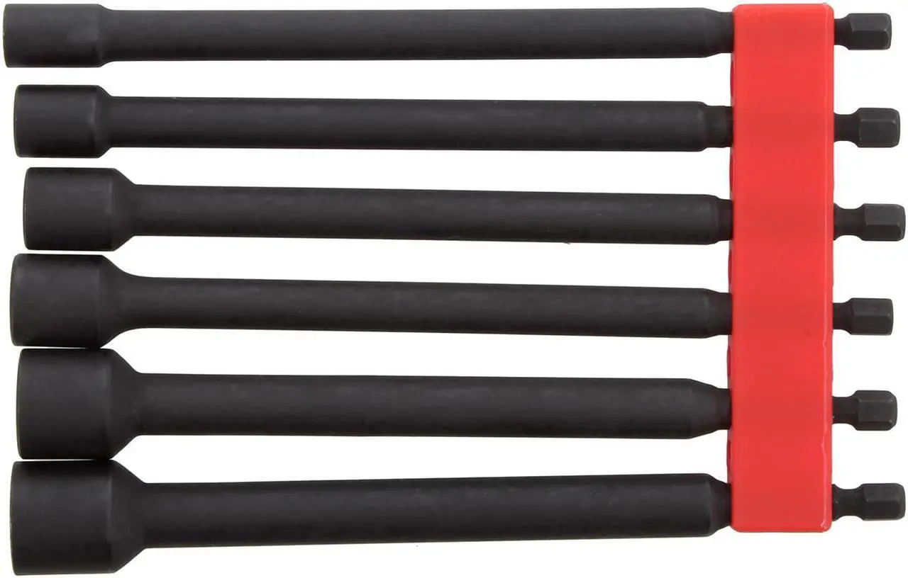 Alt view image 4 of 7 - ABN Impact Nut Driver Set - 6pc SAE Extended Driver Bits Magnetic Tip Sockets