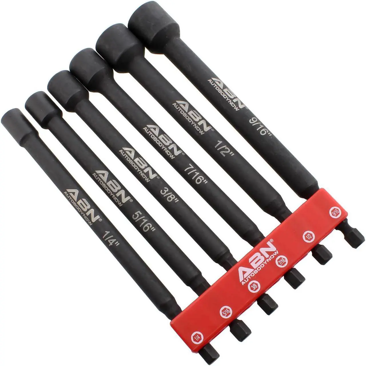 Alt view image 2 of 7 - ABN Impact Nut Driver Set - 6pc SAE Extended Driver Bits Magnetic Tip Sockets