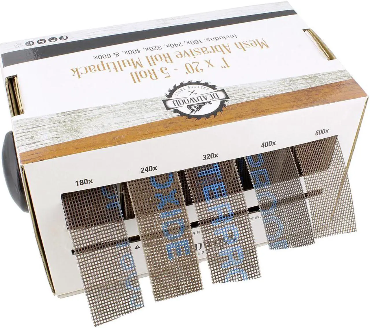 Alt view image 6 of 7 - dct mesh abrasive paper 5piece sand paper variety pack with dispenser  180, 240, 320, 400, 600 grit mesh sandpaper