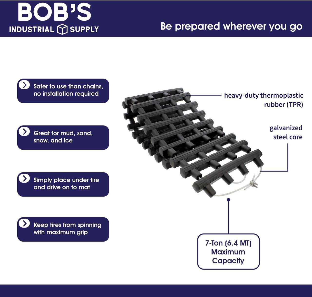 Alt view image 5 of 12 - BISupply | Tire Traction Mats Snow Tracks Track Grabber Snow Traction Tracks 1pk
