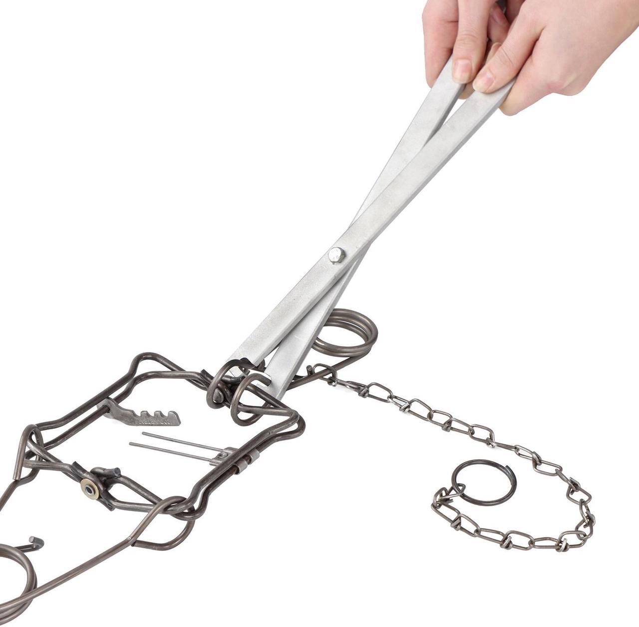 Alt view image 7 of 7 - RC Body Trap Set Tool  14IN Aluminum Body Grip Setting Tongs Animal Trap Setter
