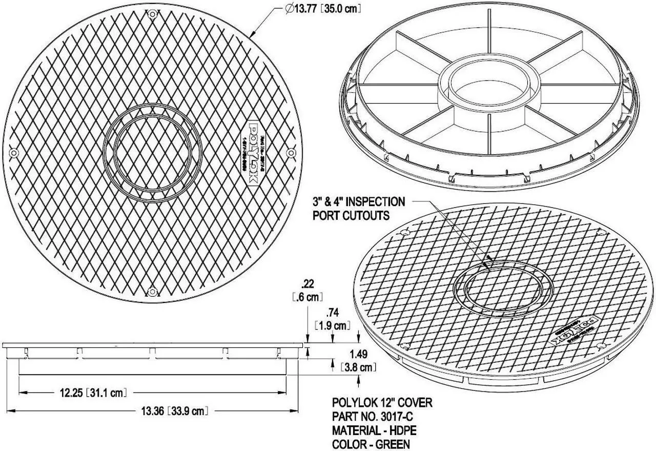 Main image of Polylok 3017-C 12" Septic Tank Riser Cover