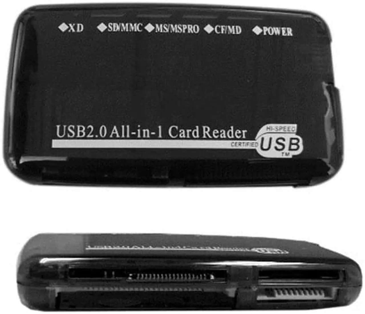 Alt view image 2 of 2 - Cable USB 2.0 All-in-one Card Reader Clear Black