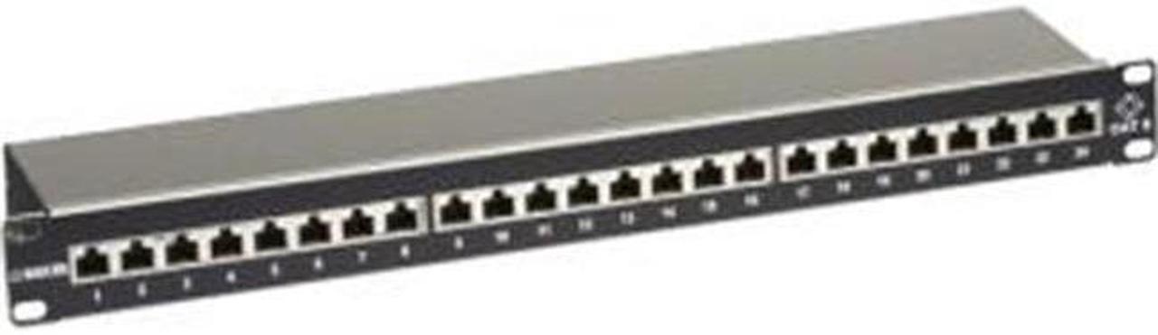 BLACK BOX JPS60A-24 PATCH PANEL - CAT6, SHIELDED, 1U, 24-PORT, GSA, TAA, 45 DAY STANDARD RETURN POLI