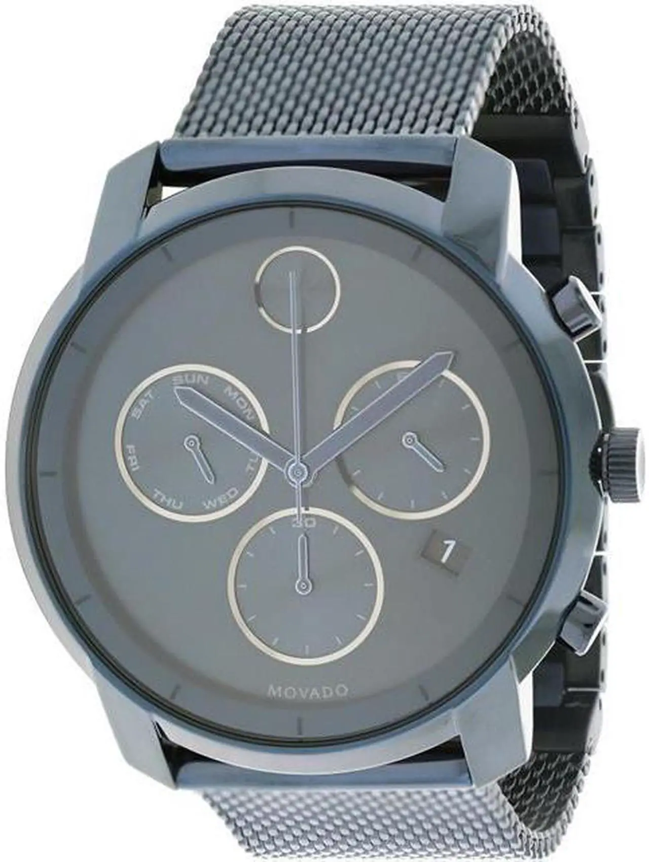 Alt view image 6 of 14 - Movado Bold Sport Mens Silver Dial Mesh Bracelet Swiss Quartz Watch 3600768