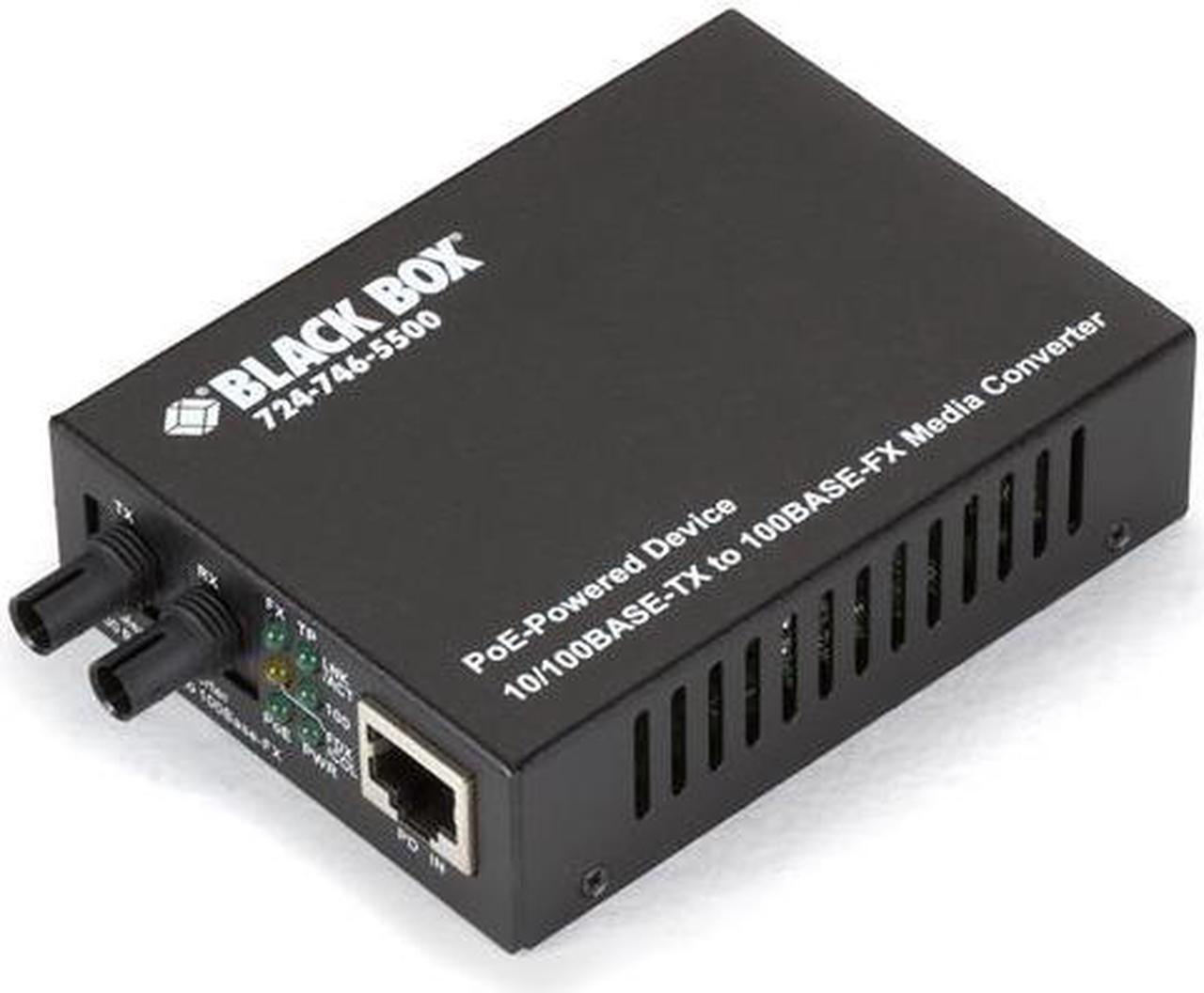 Alt view image 2 of 11 - Black Box PoE PD Media Converter 10Base-T/100Base-TX to 100Base-FX Multimode ST