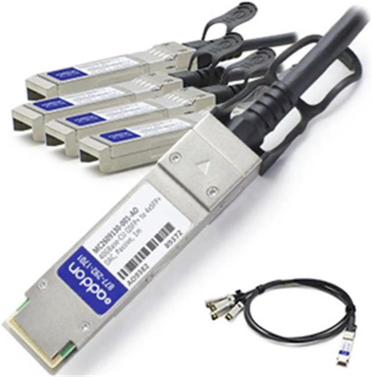 Main image of Addon Mellanox Mc2609130-001 Compatible Taa Compliant 40Gbase-Cu Qsfp+ To 4Xsfp+ Direct Attach Cable (Passive Twinax 1M)