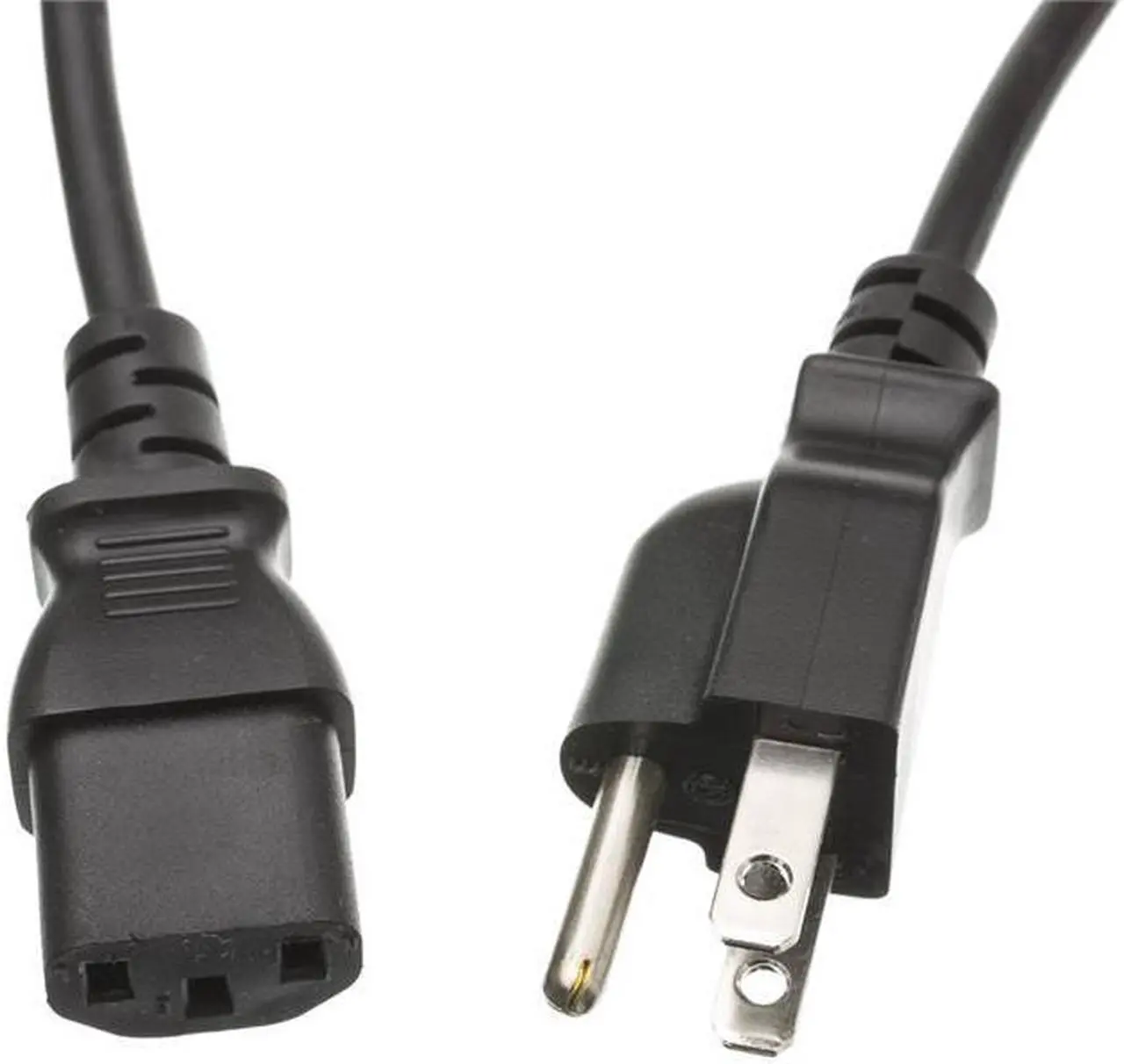 Alt view image 2 of 2 - Computer / Monitor Power Cord, Black, NEMA 5-15P to C13, 13 Amp, 16 AWG, 3 foot