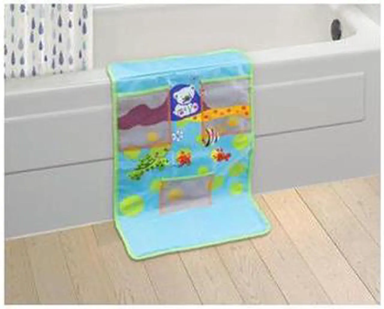 Alt view image 3 of 4 - Cushioned Non-Skid Baby Bath-Time Kneeling Pad with Toy Pockets BLUE