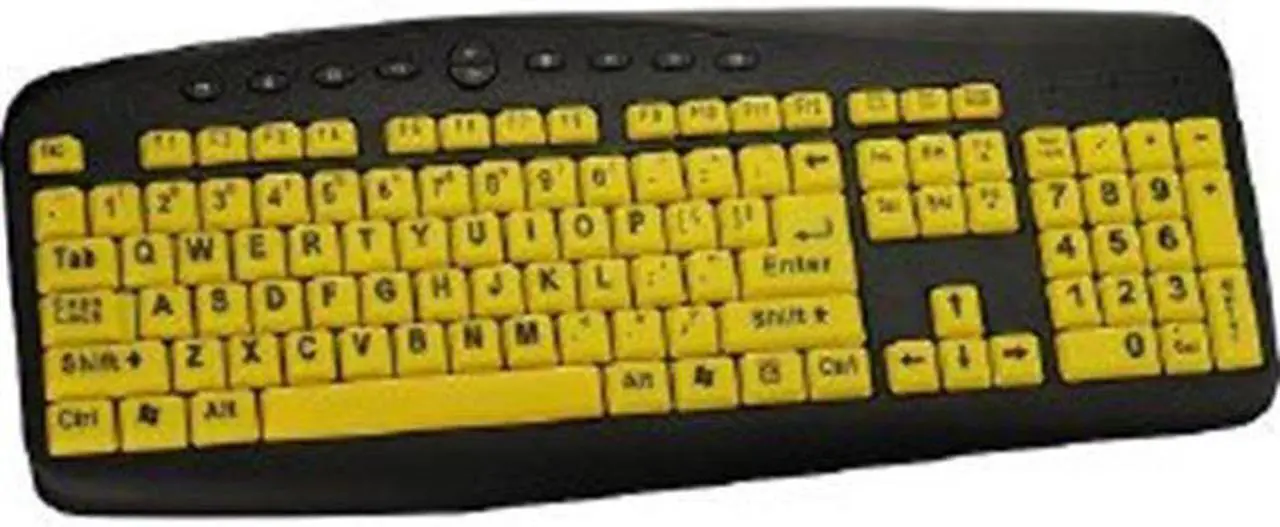 Alt view image 2 of 7 - Ergoguys High Visibility Large Print Soft Touch Wired Keyboard