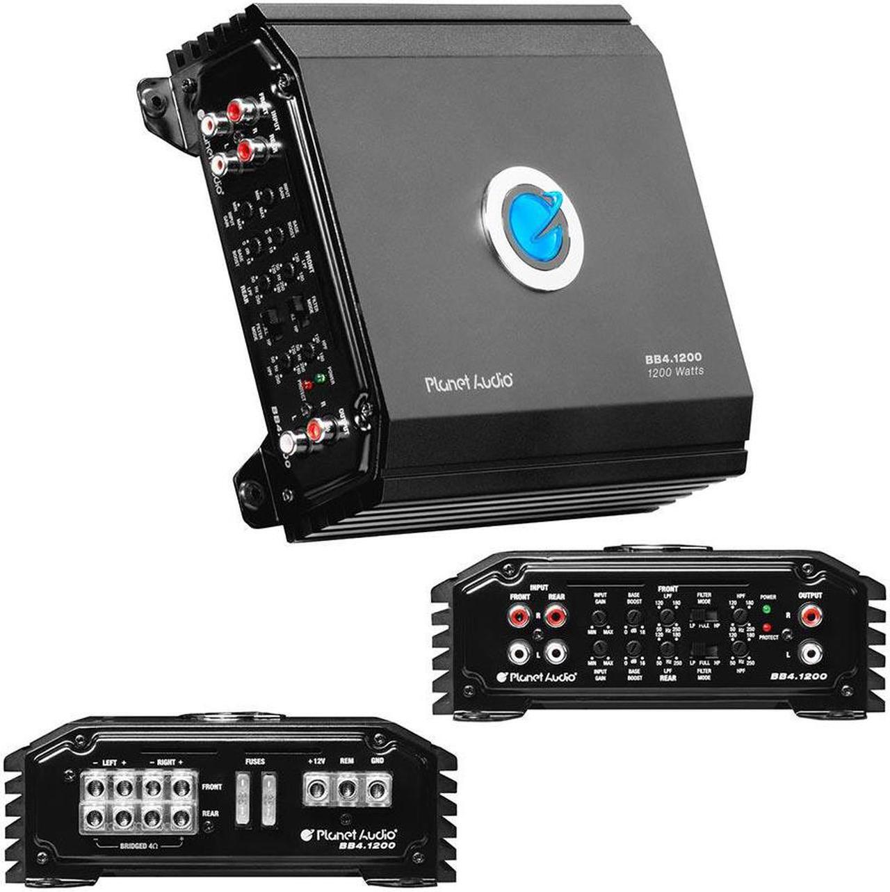 Alt view image 4 of 13 - Planet Audio BB1200.4 1200W 4 Channel Amplifier Amp with 8 Gauge Amp Kit