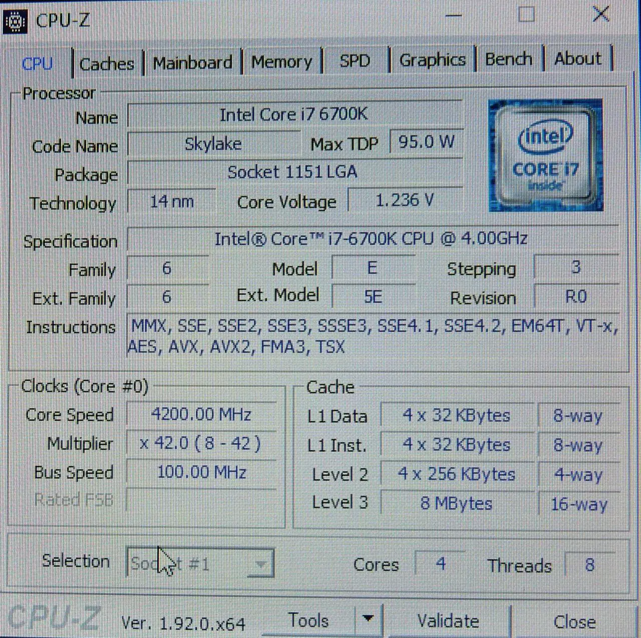Alt view image 6 of 7 - Intel Core i7-6700K 8M Skylake SR2L0 Quad-Core 4.0 GHz LGA 1151 91W Desktop TRAY Processor CM8066201919901 with Intel HD Graphics 530 => CPU ONLY, NO HEATSINK/FAN!