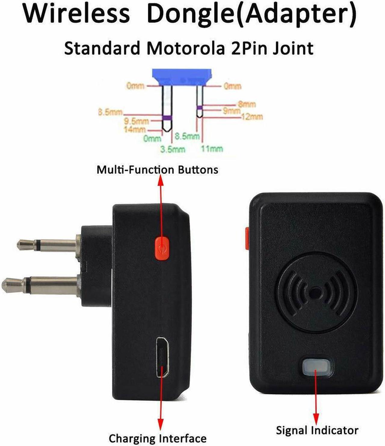 Alt view image 5 of 6 - HYS Wireless Bluetooth Earpiece 2 Pin in-Ear Headset With Wireless Dongle For Motorola Ham/Portable Radio Walkie Talkie