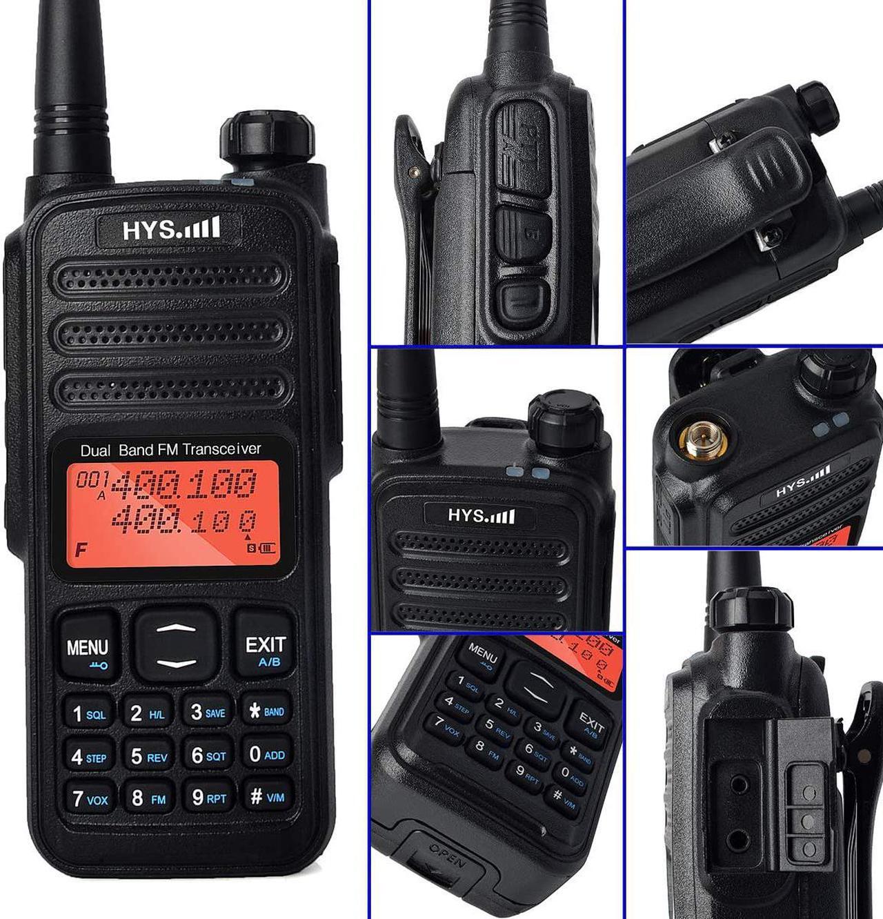 Alt view image 7 of 7 - HYS Handheld Portable Dual Band UHF VHF Walkie Talkie Dual PTT Key Dual Reception Two Way Radio 2800mAh Battery 1022 Channel DCS CTCSS